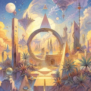 Dreamlike celestial artwork inspired by Amnesia Haze seeds cannabis genetics