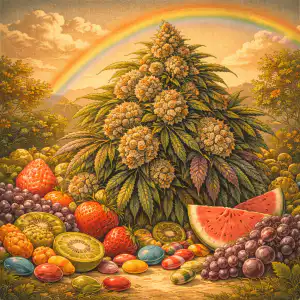 zkittlez feminised seeds australia illustrated cannabis plant tropical fruit grape