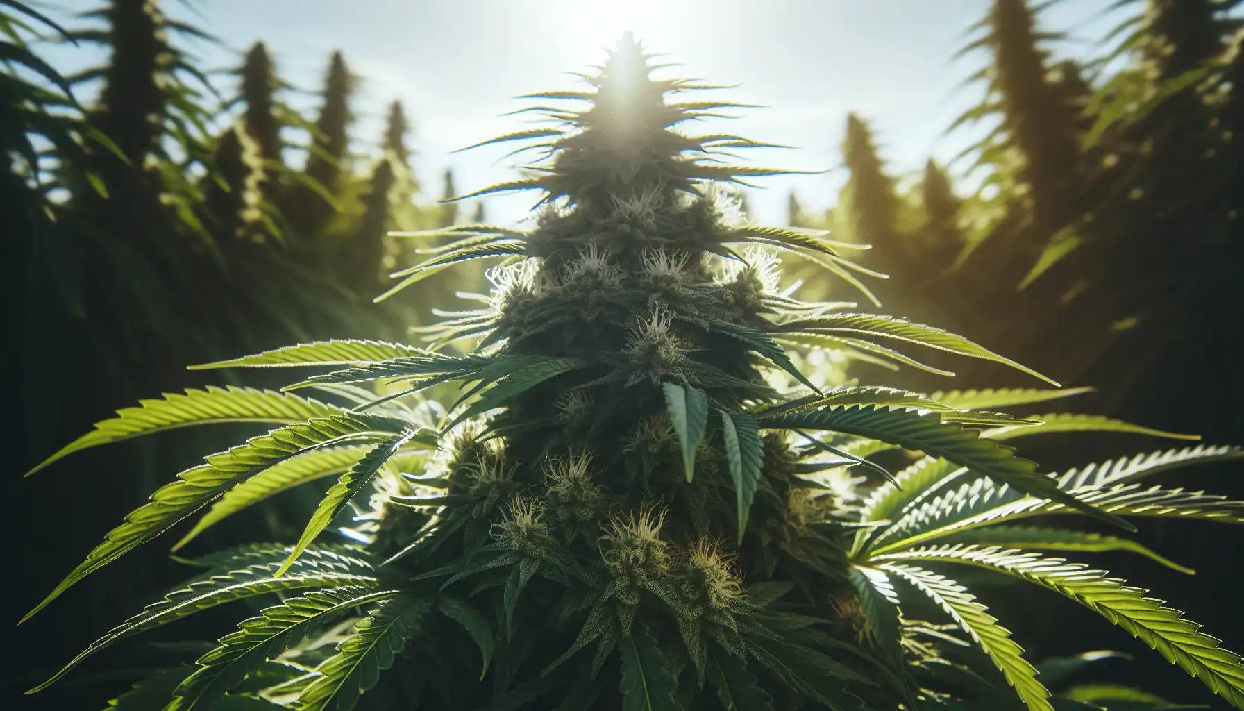 Cannabis sativa plant with visible trichomes — high-THCV African landrace genetics