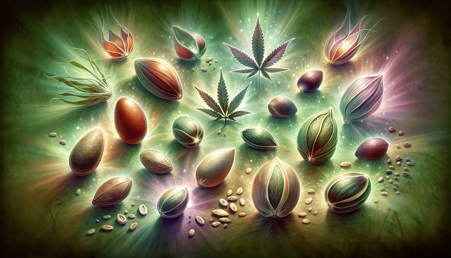 Illustration of feminized cannabis seeds