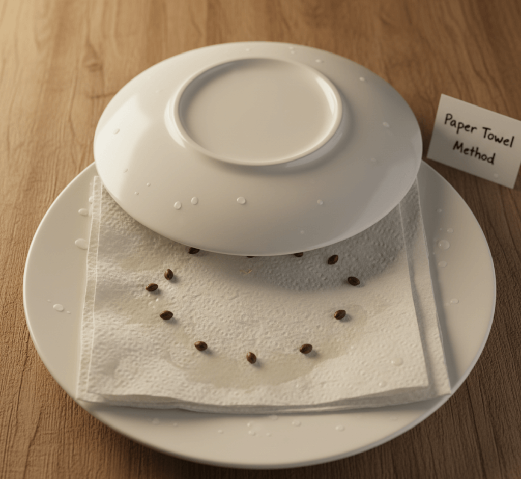 picture of process showing the Paper Towel Method for Seed Germination